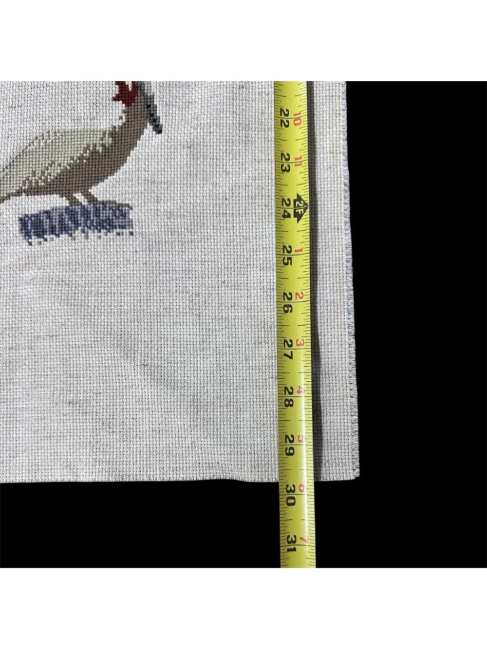 Vintage State Bird Cross Stitch Panel Fiber Art Handmade Retro Unfinished - Picture 6 of 6